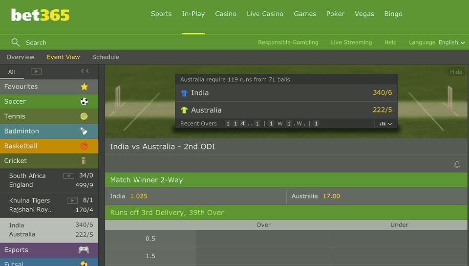 Bet365 - Cricket Betting